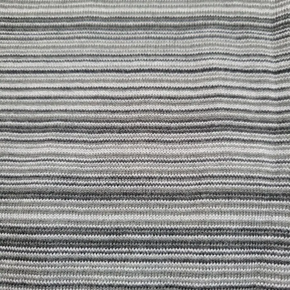 Joseph Abboud Merino Wool Blend Slim Fit Black White Gray Striped V Neck Men's L